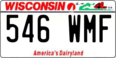 WI license plate 546WMF