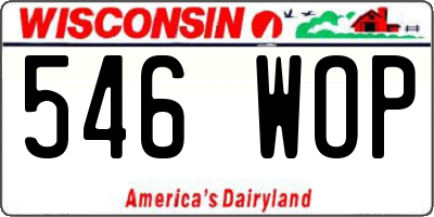 WI license plate 546WOP