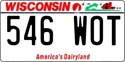 WI license plate 546WOT