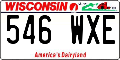 WI license plate 546WXE