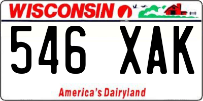 WI license plate 546XAK