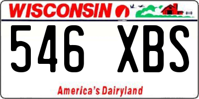 WI license plate 546XBS