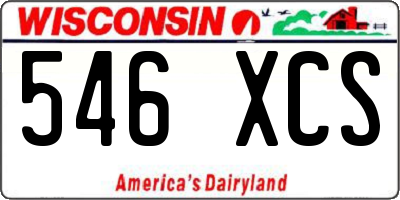 WI license plate 546XCS