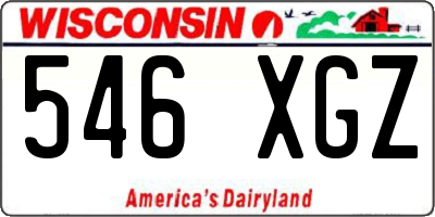 WI license plate 546XGZ