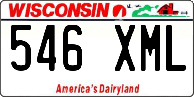 WI license plate 546XML