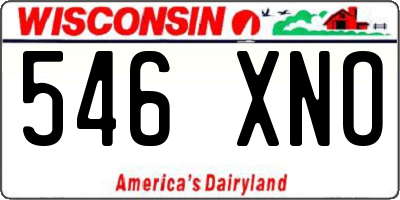 WI license plate 546XNO