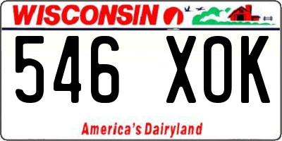 WI license plate 546XOK