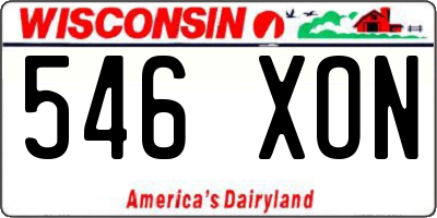 WI license plate 546XON