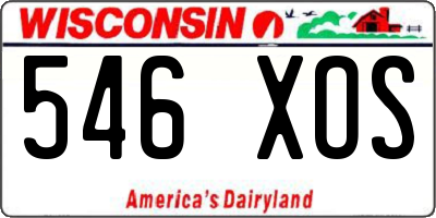 WI license plate 546XOS