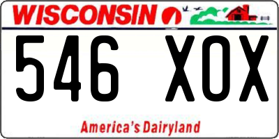 WI license plate 546XOX