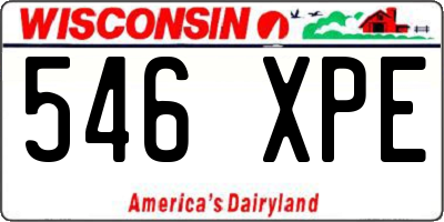 WI license plate 546XPE