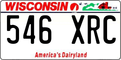 WI license plate 546XRC