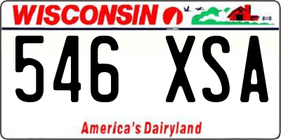 WI license plate 546XSA