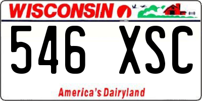 WI license plate 546XSC