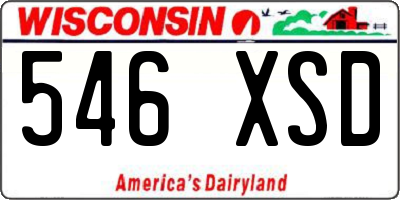WI license plate 546XSD