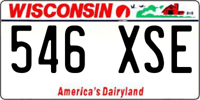 WI license plate 546XSE