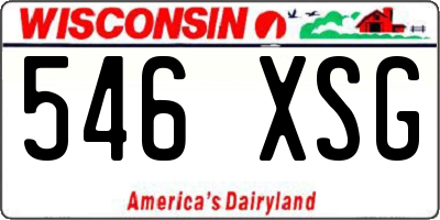 WI license plate 546XSG