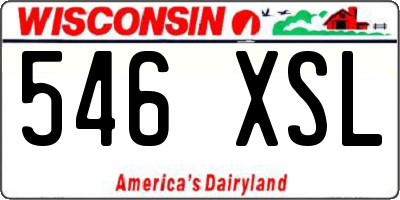 WI license plate 546XSL