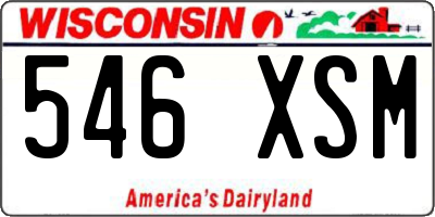WI license plate 546XSM