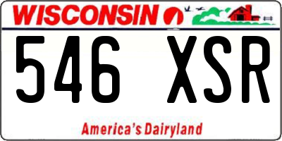 WI license plate 546XSR
