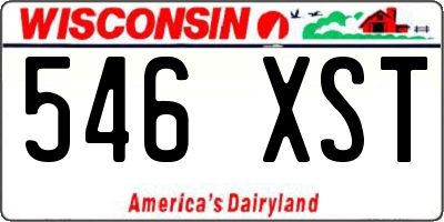 WI license plate 546XST