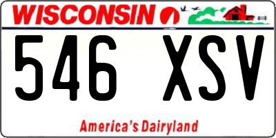 WI license plate 546XSV