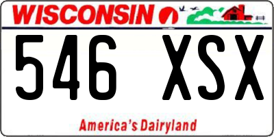 WI license plate 546XSX