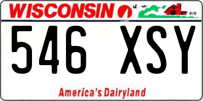 WI license plate 546XSY