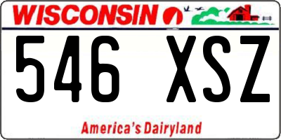 WI license plate 546XSZ