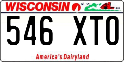 WI license plate 546XTO