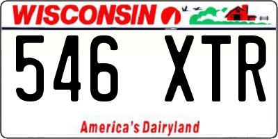 WI license plate 546XTR