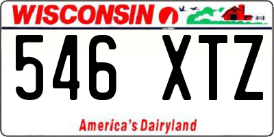 WI license plate 546XTZ