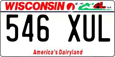 WI license plate 546XUL