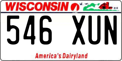 WI license plate 546XUN