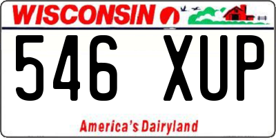 WI license plate 546XUP