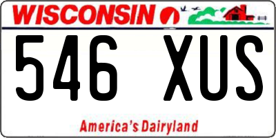 WI license plate 546XUS
