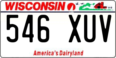 WI license plate 546XUV