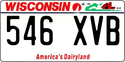 WI license plate 546XVB