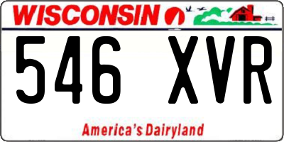 WI license plate 546XVR