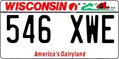 WI license plate 546XWE