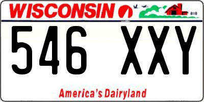 WI license plate 546XXY