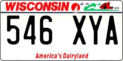 WI license plate 546XYA
