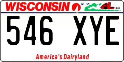 WI license plate 546XYE