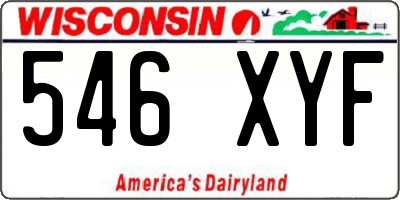 WI license plate 546XYF