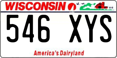 WI license plate 546XYS