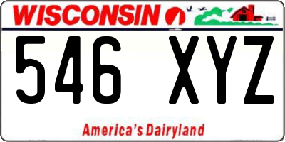 WI license plate 546XYZ