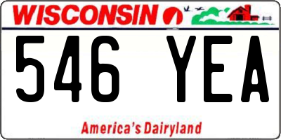 WI license plate 546YEA