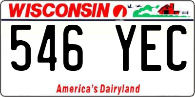 WI license plate 546YEC