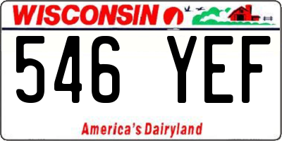 WI license plate 546YEF