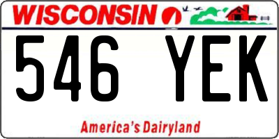 WI license plate 546YEK